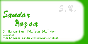 sandor mozsa business card